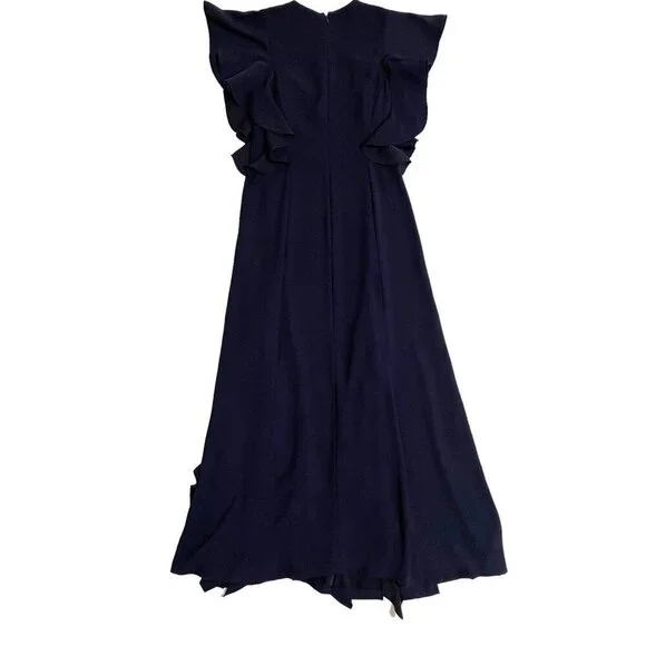 Sachin & Babi Noir Navy Blue RUFFLED Illiana Evening Gown Dress Sz 10 NWT - Picture 8 of 11
